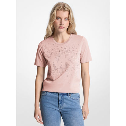 Michael Kors Embellished Logo Cotton T-Shirt POWDER BLUSH