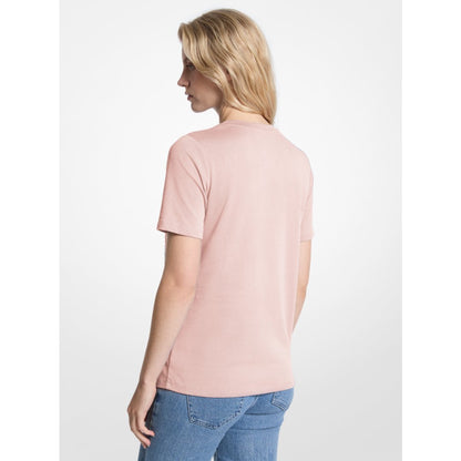 Michael Kors Embellished Logo Cotton T-Shirt POWDER BLUSH
