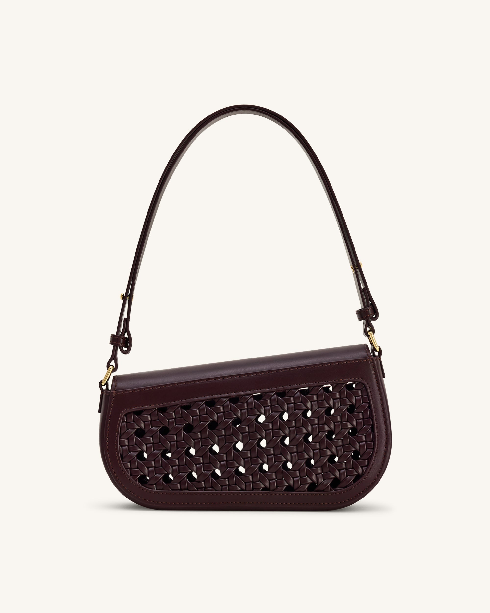 Jw Pei Addisyn Cutout Woven Shoulder Bag Burgundy