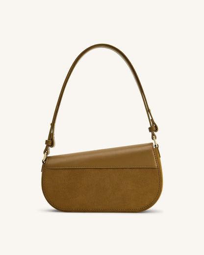 Jw Pei Addisyn Faux Suede Panel Shoulder Bag Olive