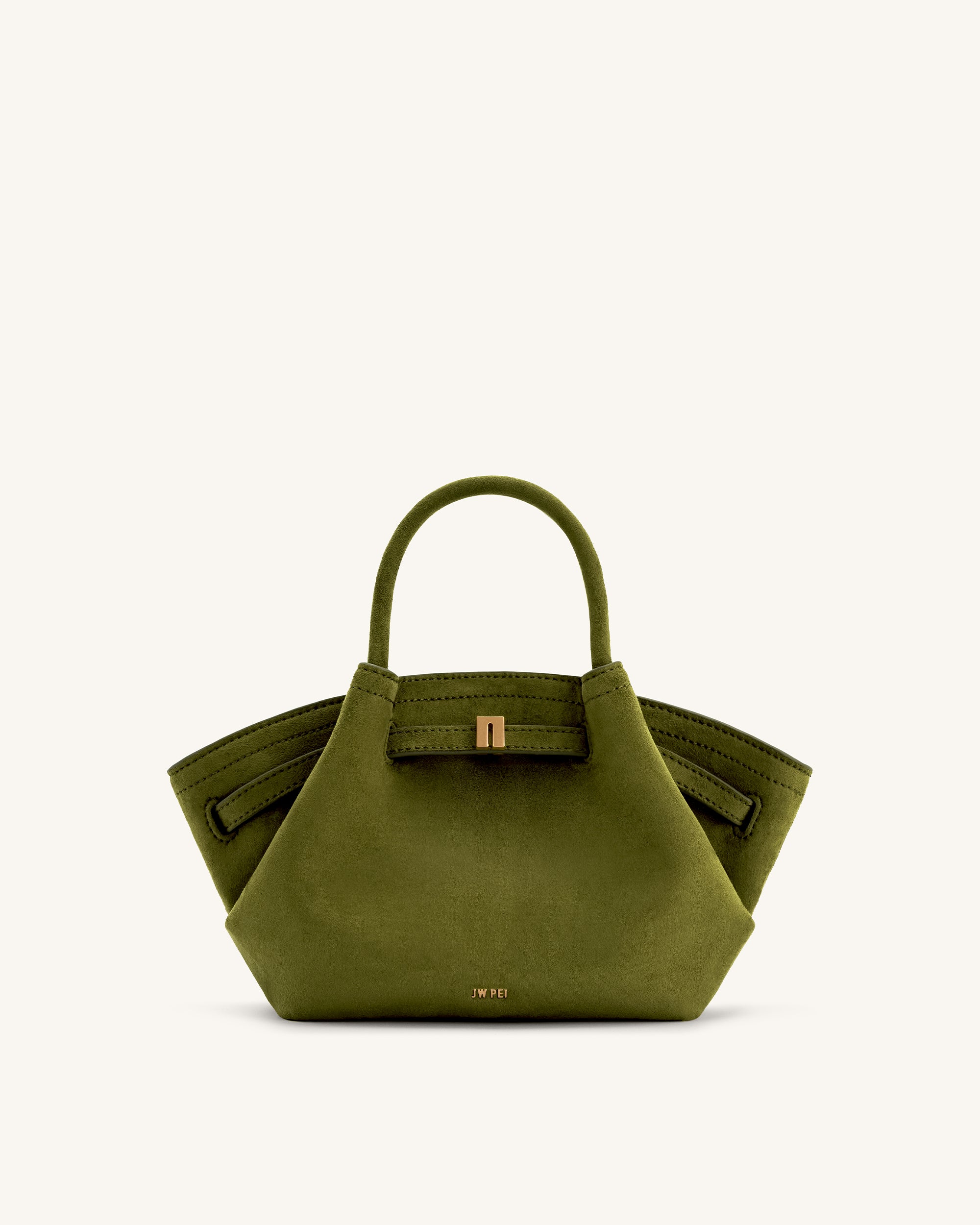 Jw Pei Hana Mini Faux Suede Tote Bag Dark Olive