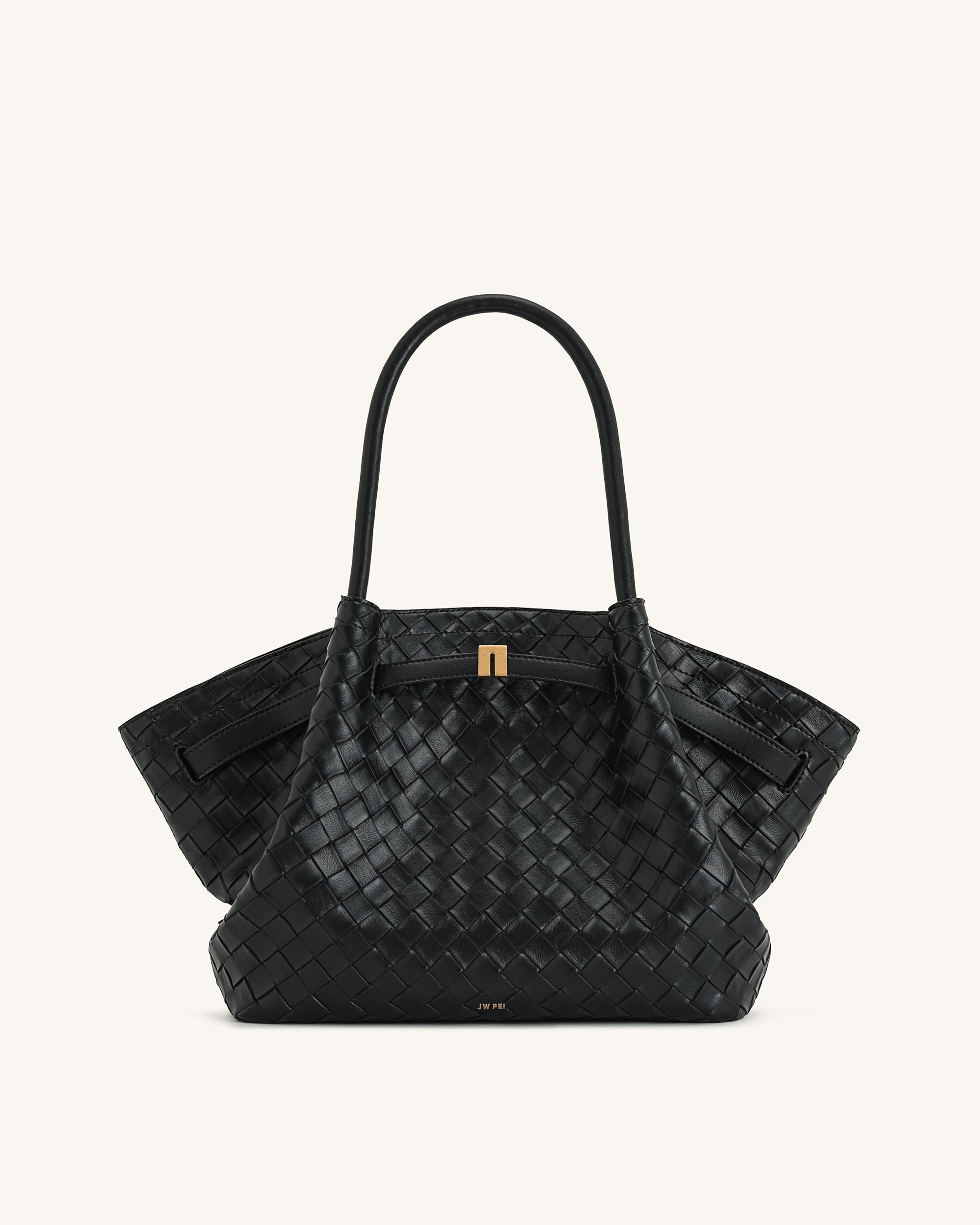 Jw Pei Hana Medium Weave Texture Tote Bag Black