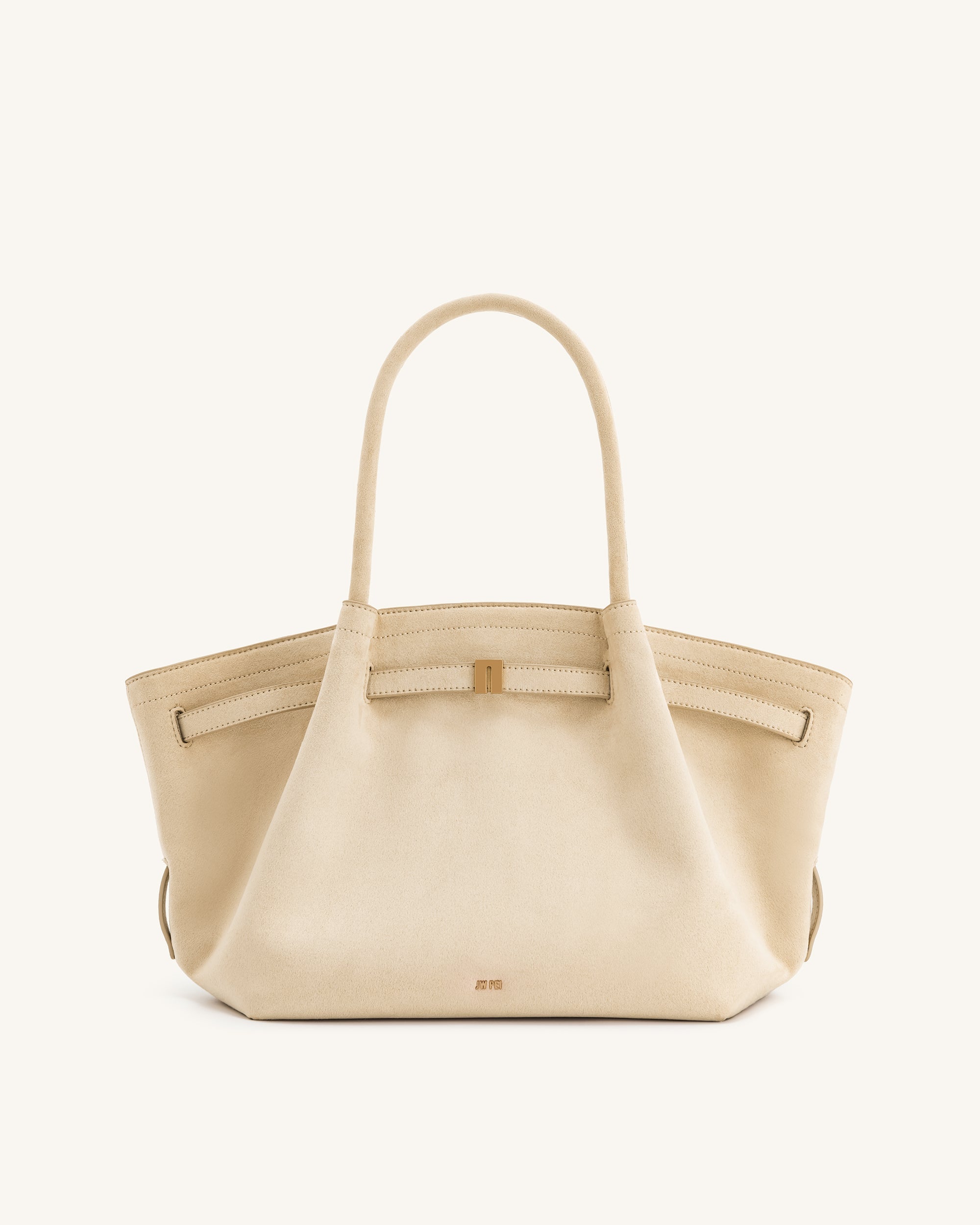 Jw Pei Hana Medium Faux Suede Tote Bag Off White