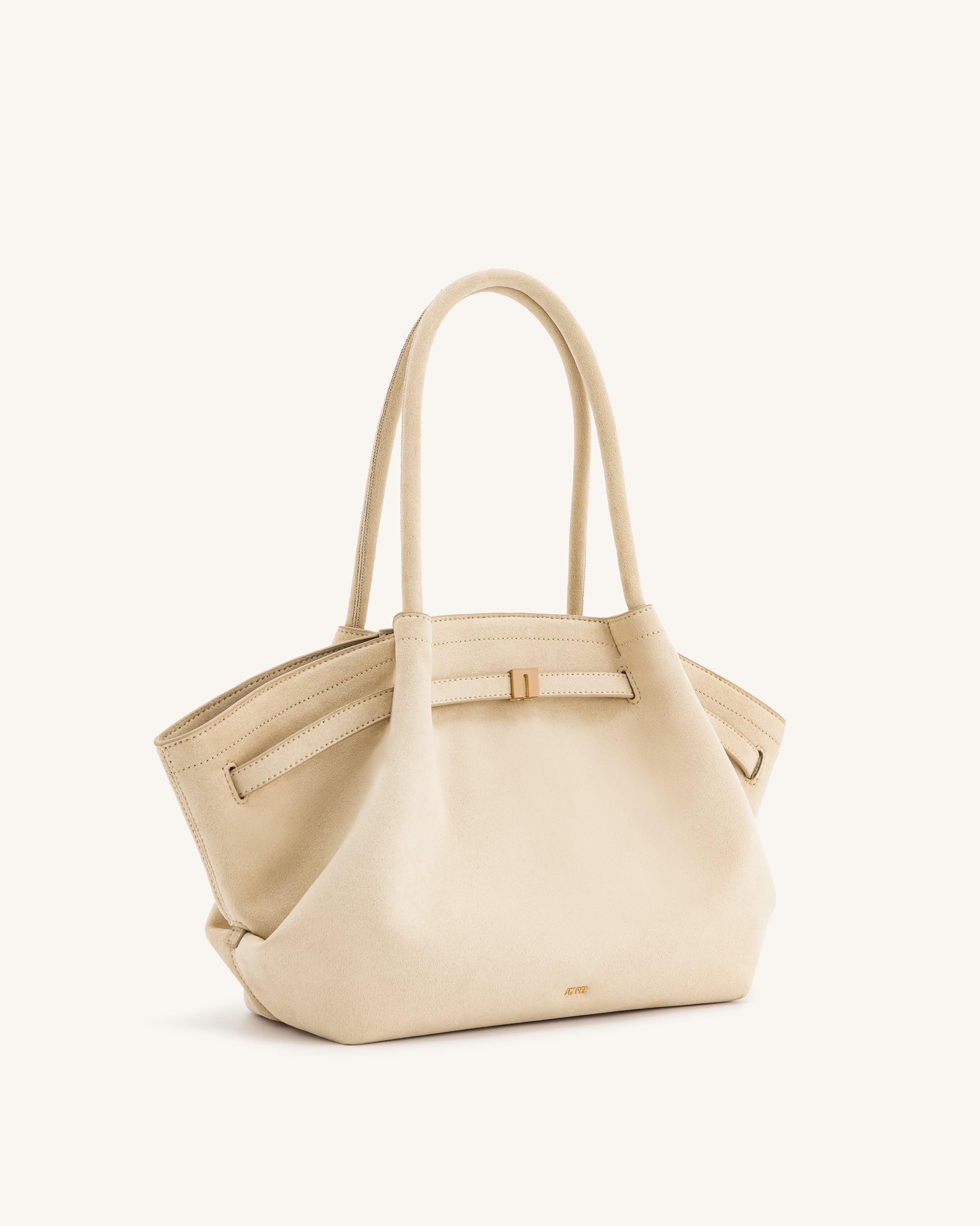 Jw Pei Hana Medium Faux Suede Tote Bag Off White