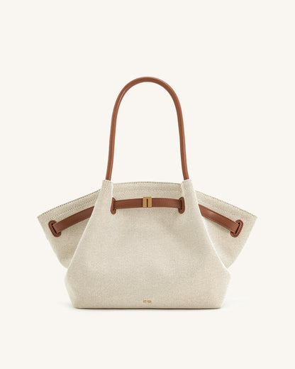 Jw Pei Hana Medium Tote Bag Brown Canvas