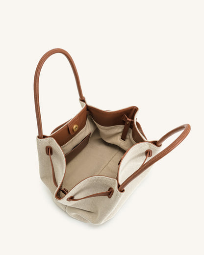 Jw Pei Hana Medium Tote Bag Brown Canvas
