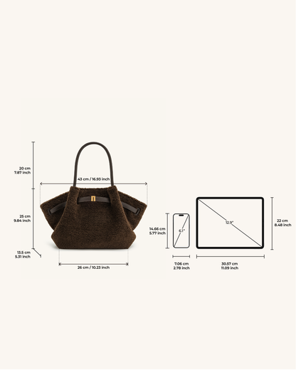 Jw Pei Hana Medium Faux Fur Tote Bag Mocha Brown