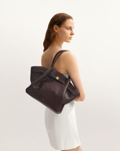 Jw Pei Hana Medium Tote Bag Dark Brown