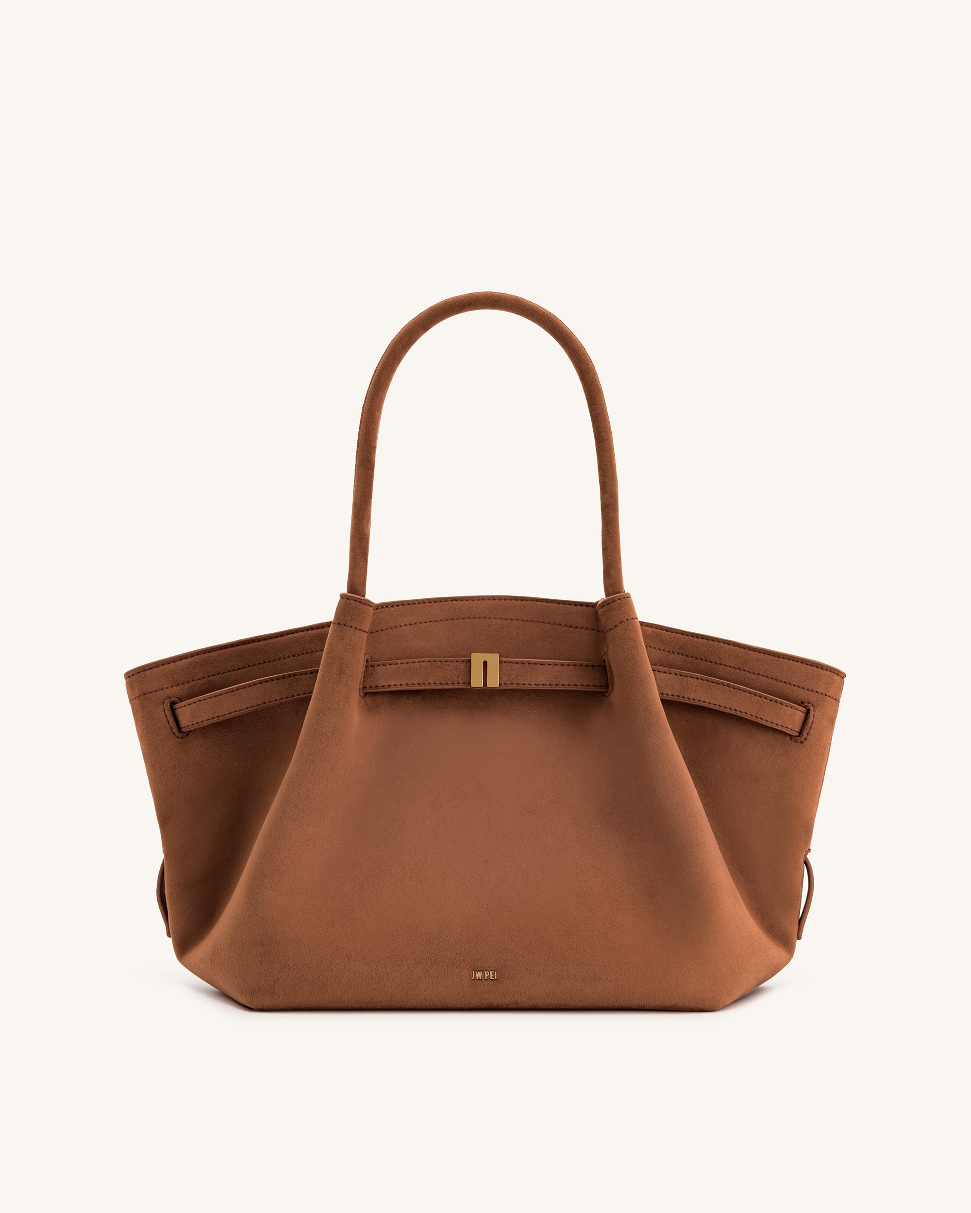 Jw Pei Hana Medium Faux Suede Tote Bag Brown