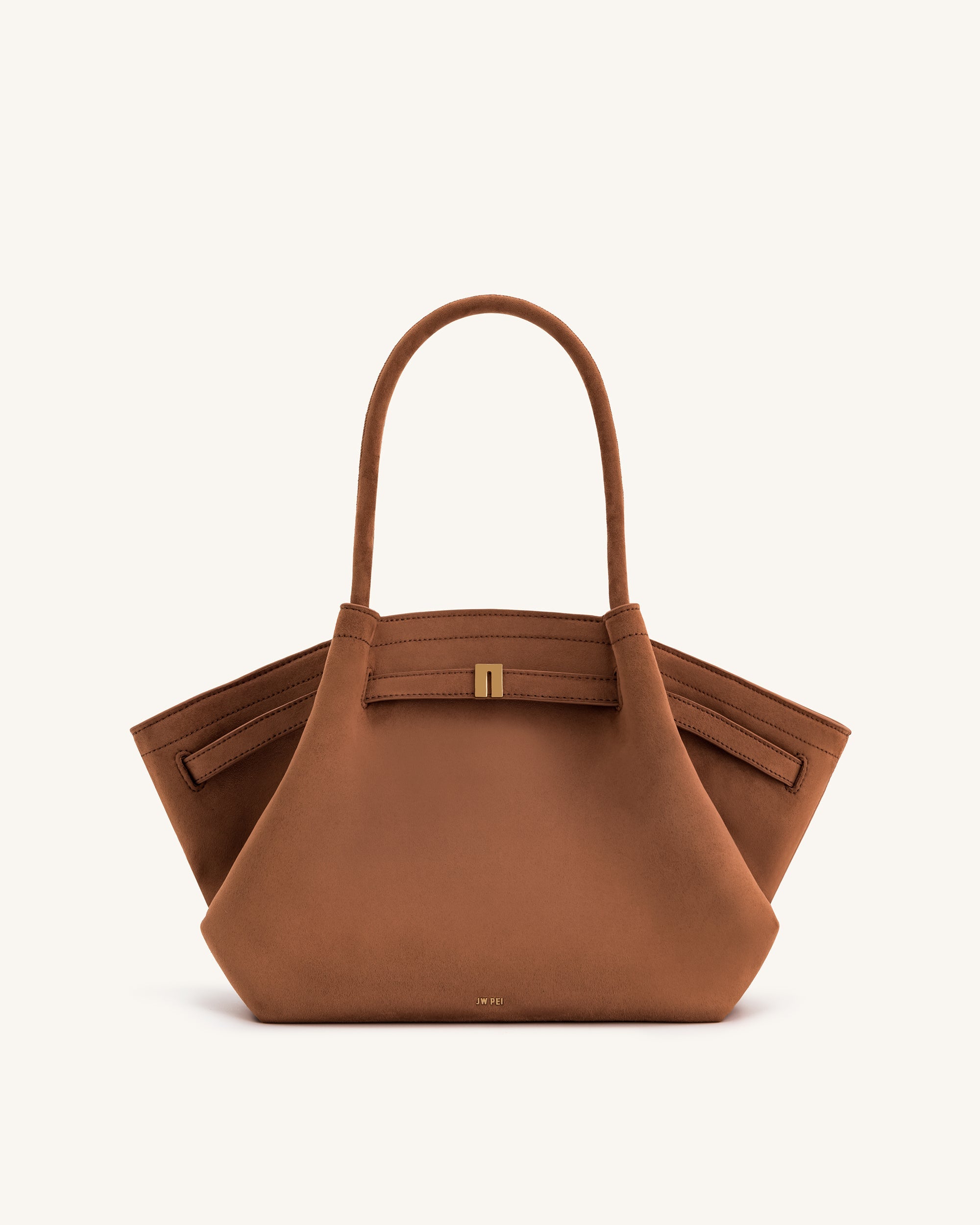 Jw Pei Hana Medium Faux Suede Tote Bag Brown