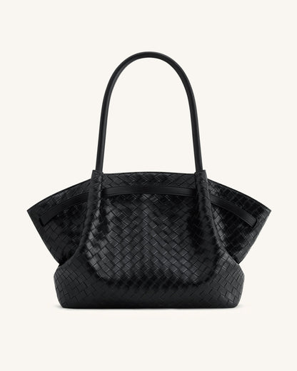 Jw Pei Hana Large Weave Texture Tote Bag Black