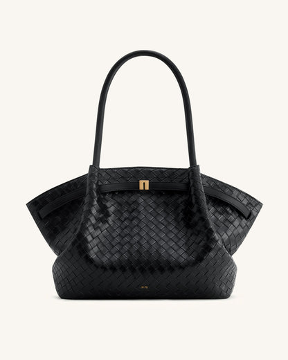 Jw Pei Hana Large Weave Texture Tote Bag Black