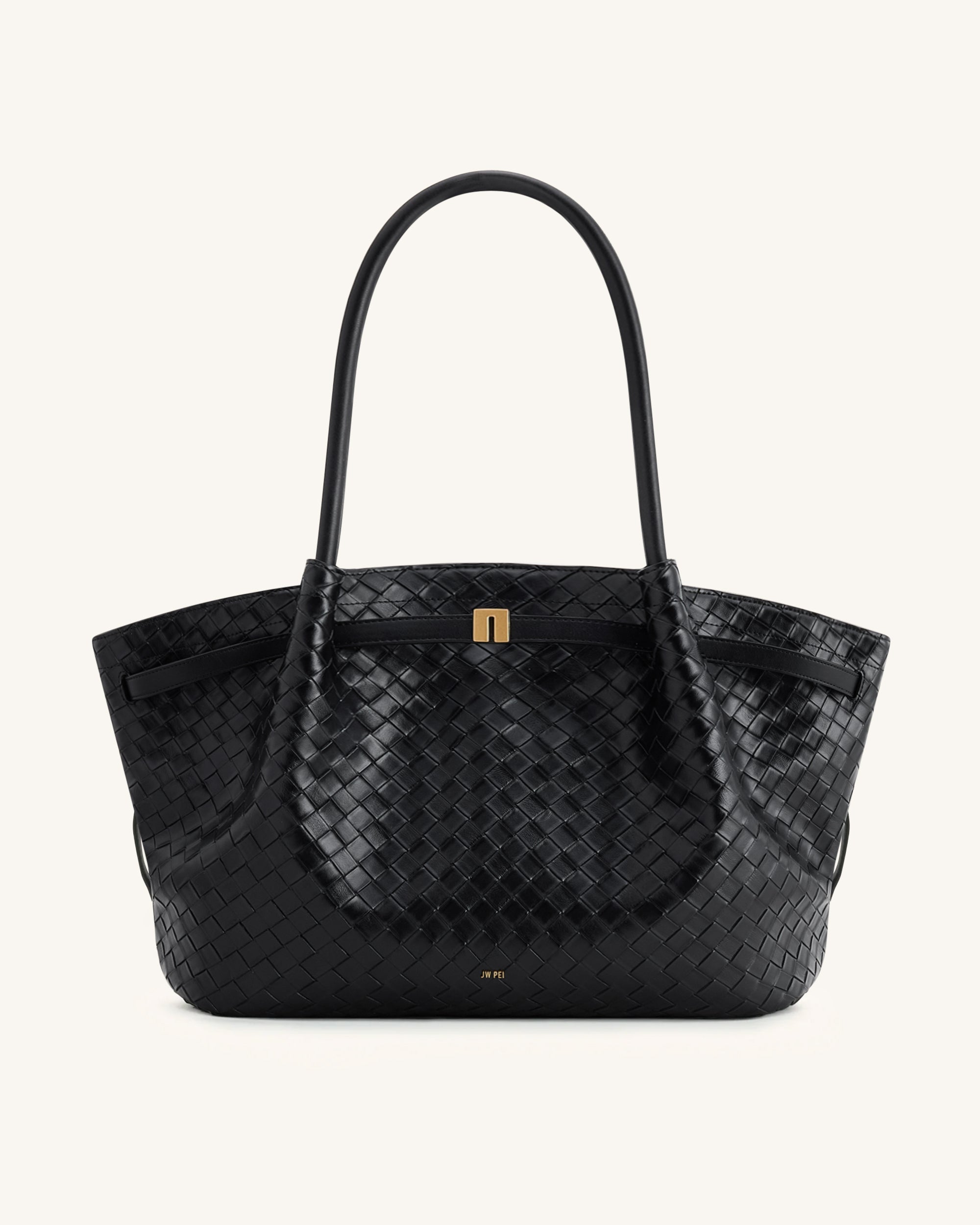 Jw Pei Hana Large Weave Texture Tote Bag Black