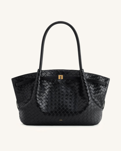 Jw Pei Hana Large Weave Texture Tote Bag Black