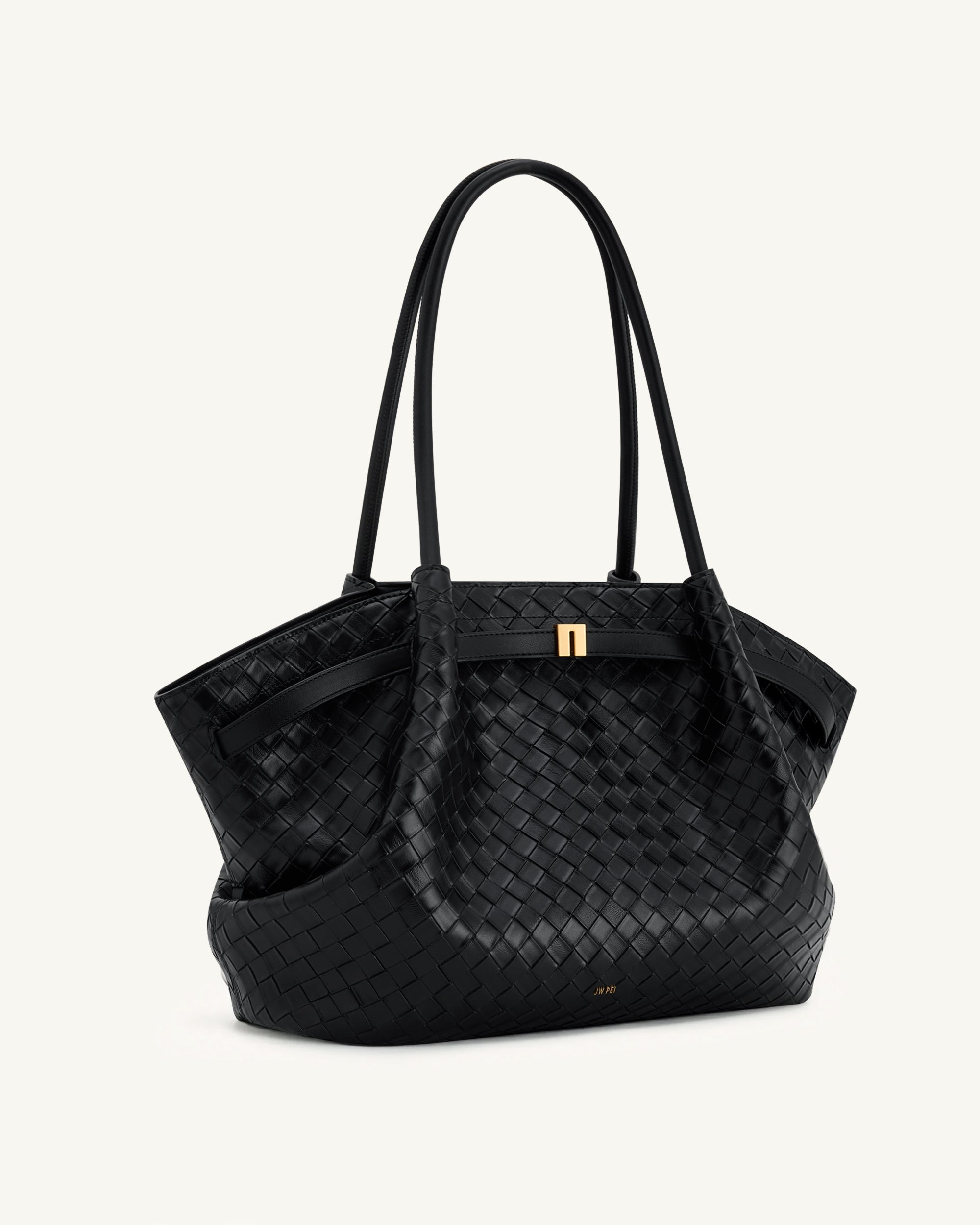 Jw Pei Hana Large Weave Texture Tote Bag Black