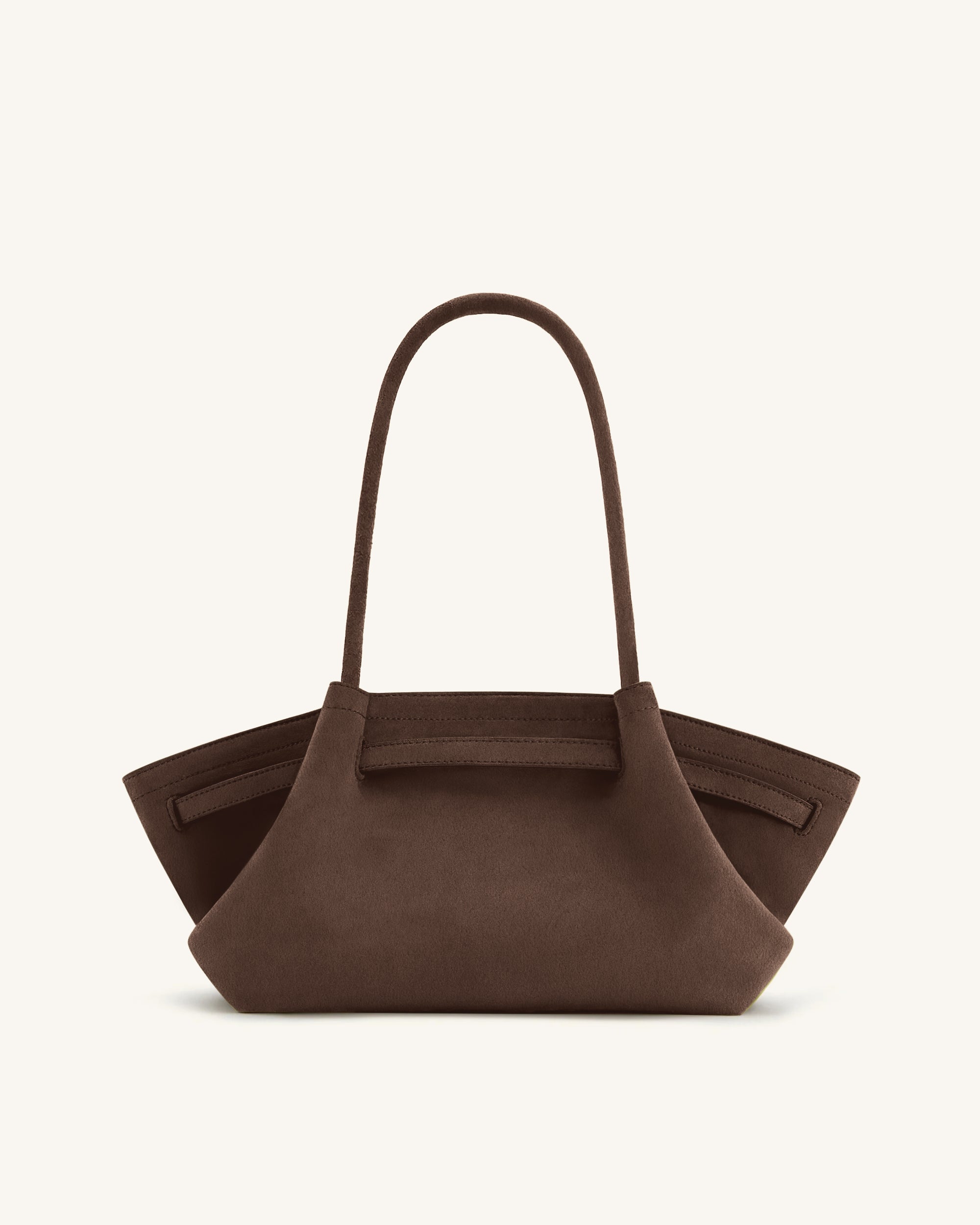 Jw Pei Hana Wide Faux Suede Tote Bag Dark Brown