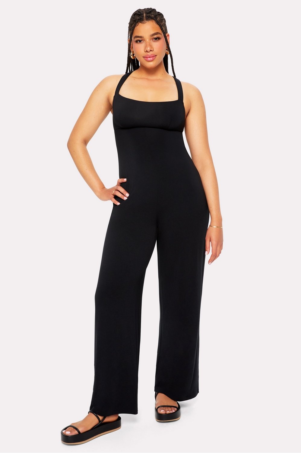 Fabletics Smooth As Hell Criss Cross Back Jumpsuit