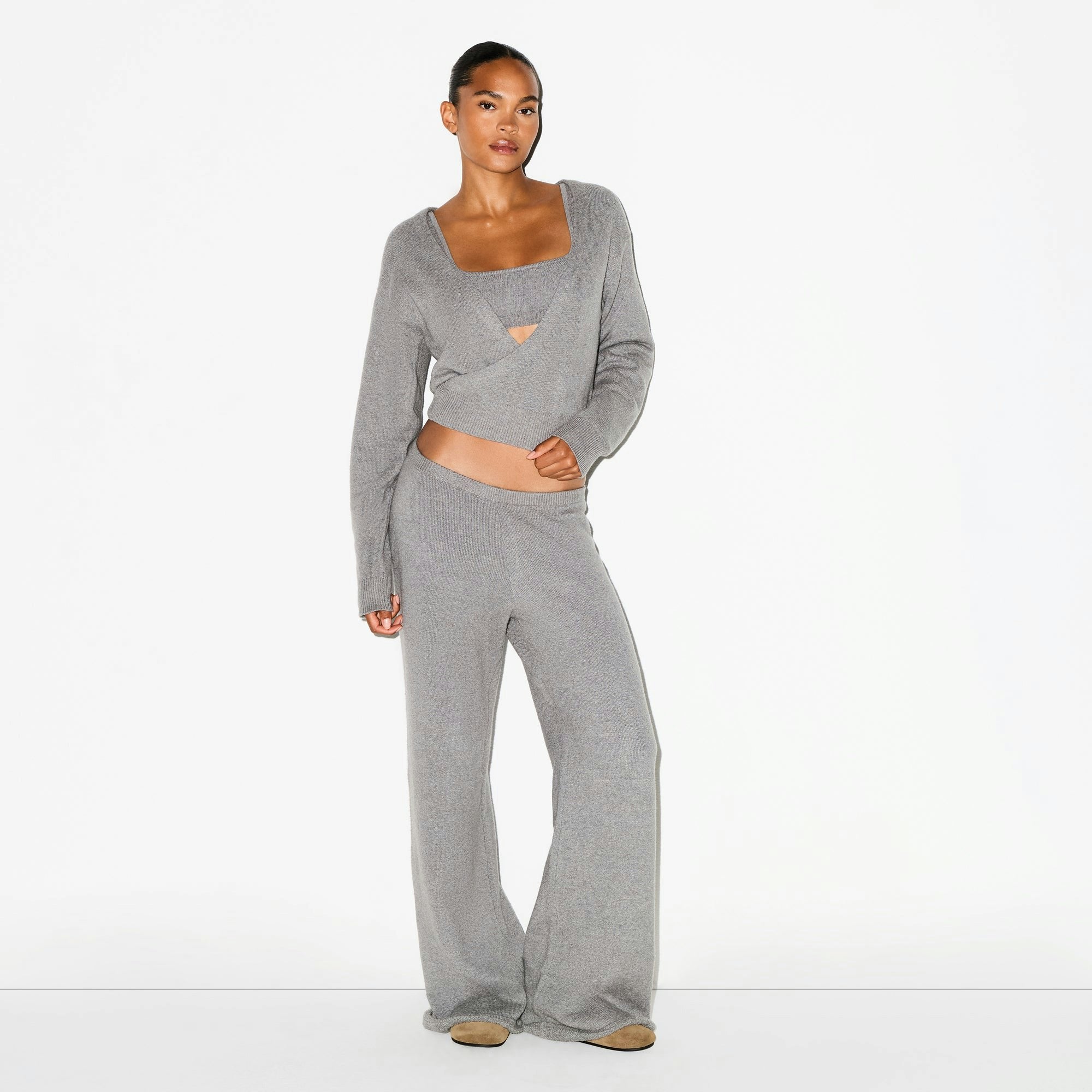 TEXTURED KNIT RELAXED PANT