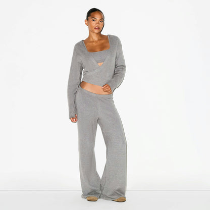TEXTURED KNIT RELAXED PANT