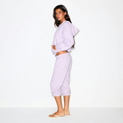 COTTON FLEECE LOW RISE CAPRI JOGGER