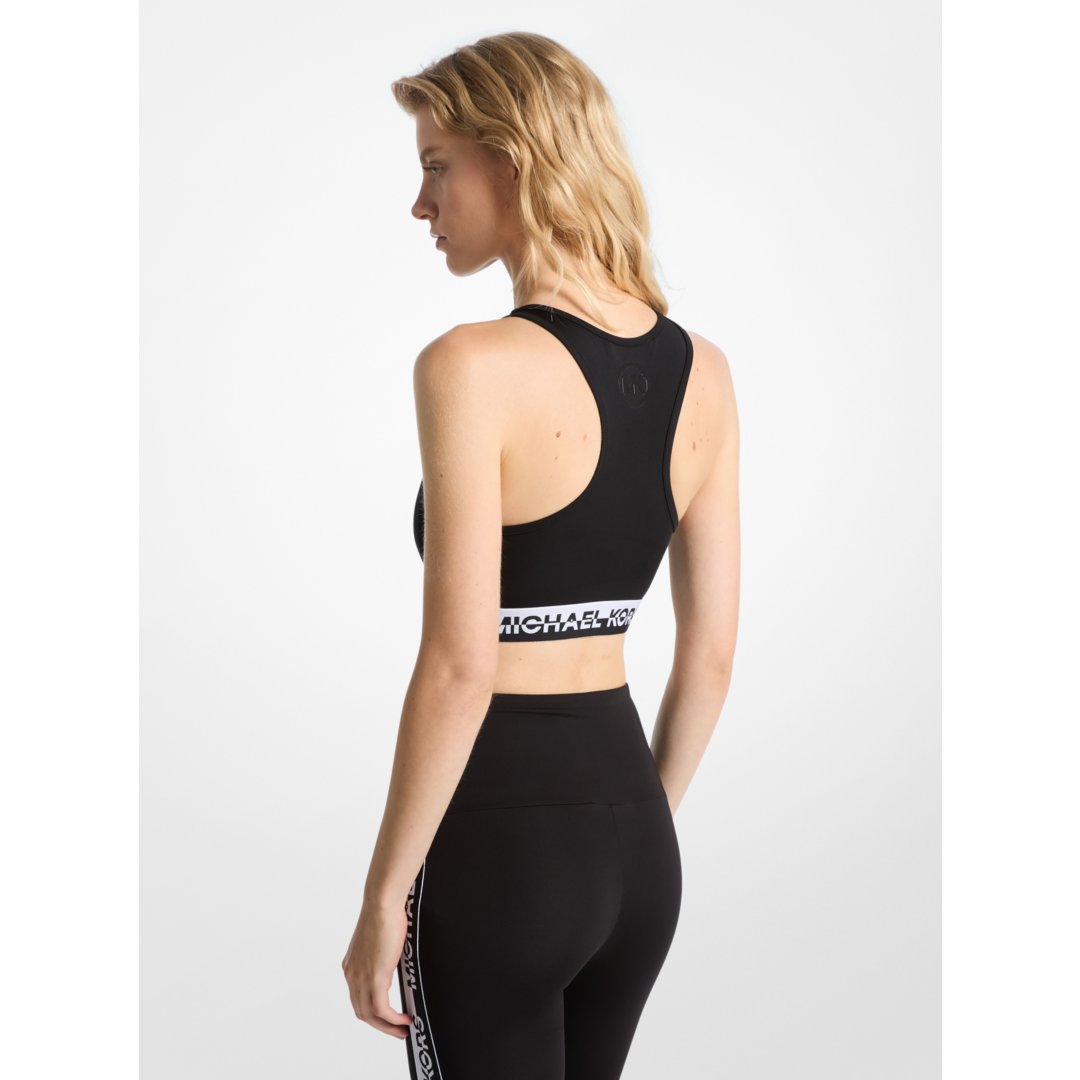 Michael Kors Logo Tape Sports Bra BLACK