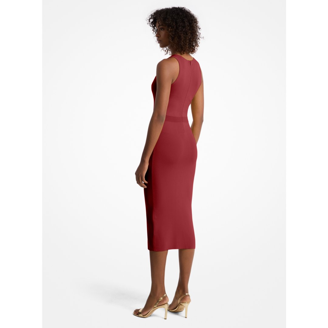 Michael Kors Stretch Viscose Blend Midi Tank Dress CHERRY
