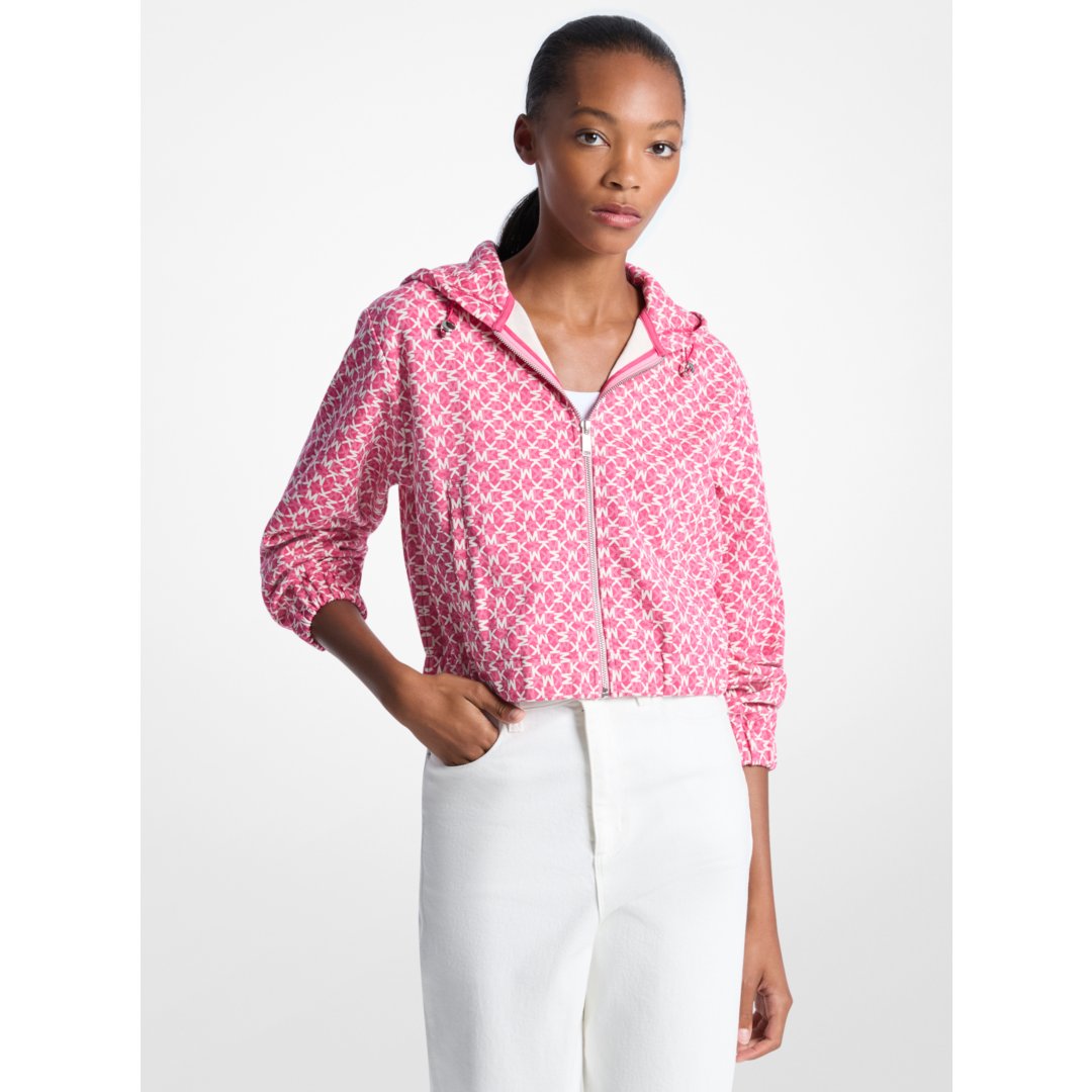 Michael Kors Graphic Logo Cotton Blend Jacket HIBISCUS