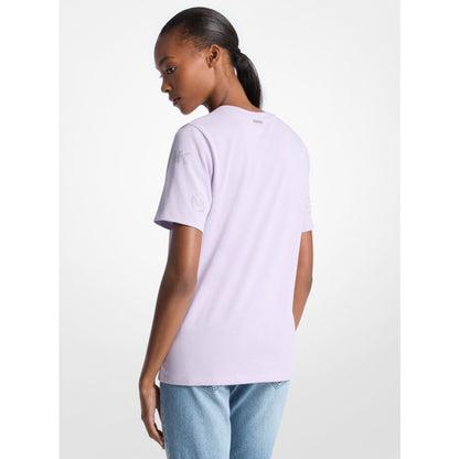 Michael Kors Embellished Logo Cotton T-Shirt QUARTZ