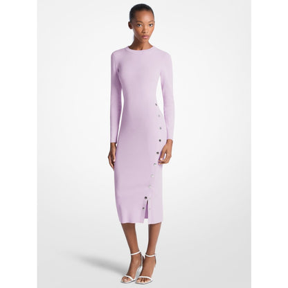 Michael Kors Viscose Blend Snap Dress QUARTZ
