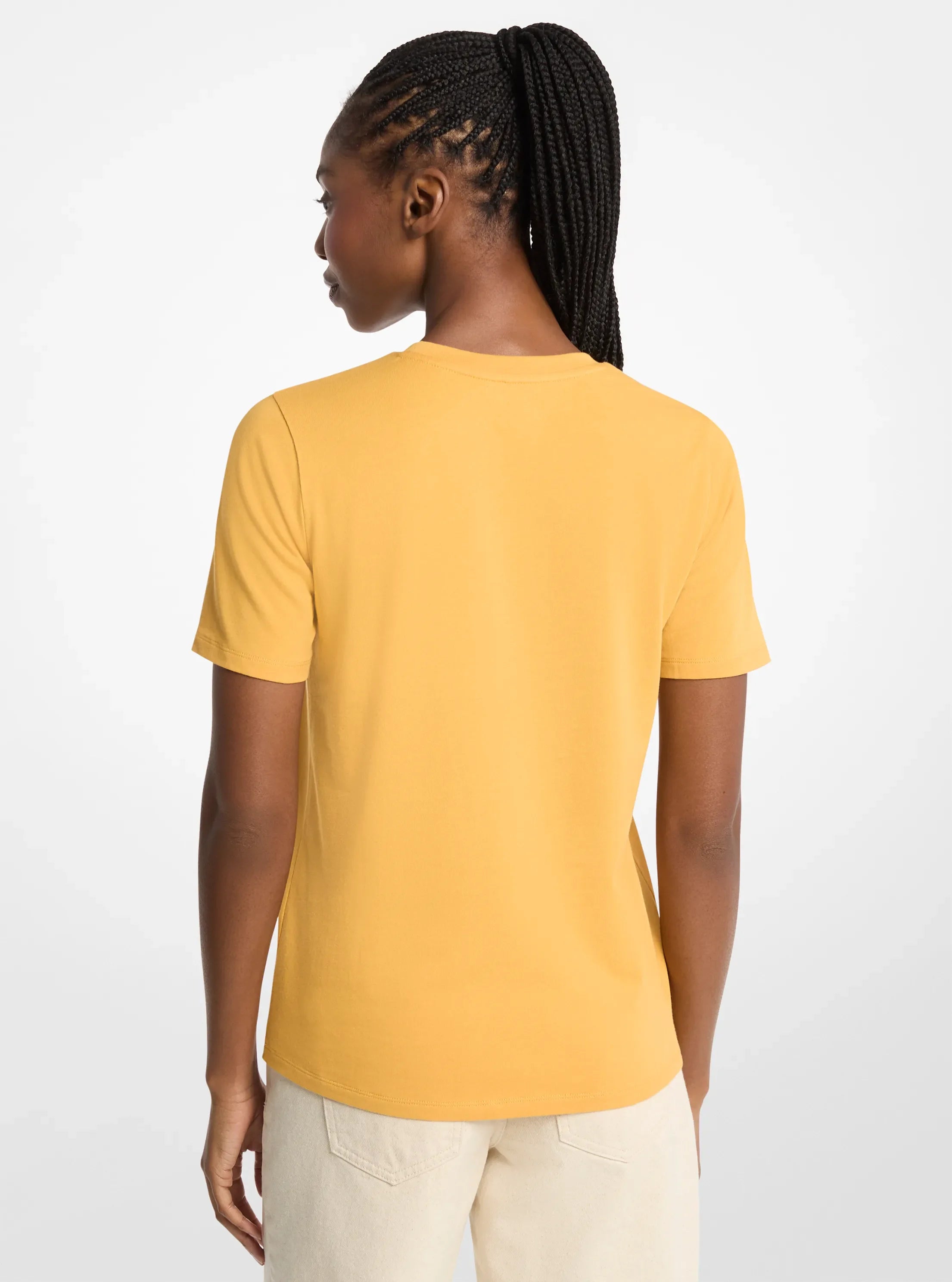 Michael Kors Sequined Logo Cotton T-Shirt HONEYWHEAT