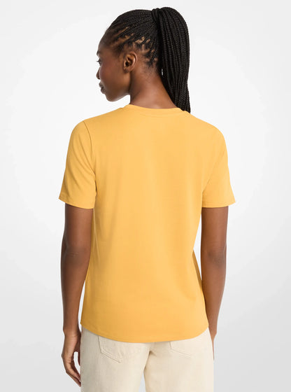 Michael Kors Sequined Logo Cotton T-Shirt HONEYWHEAT