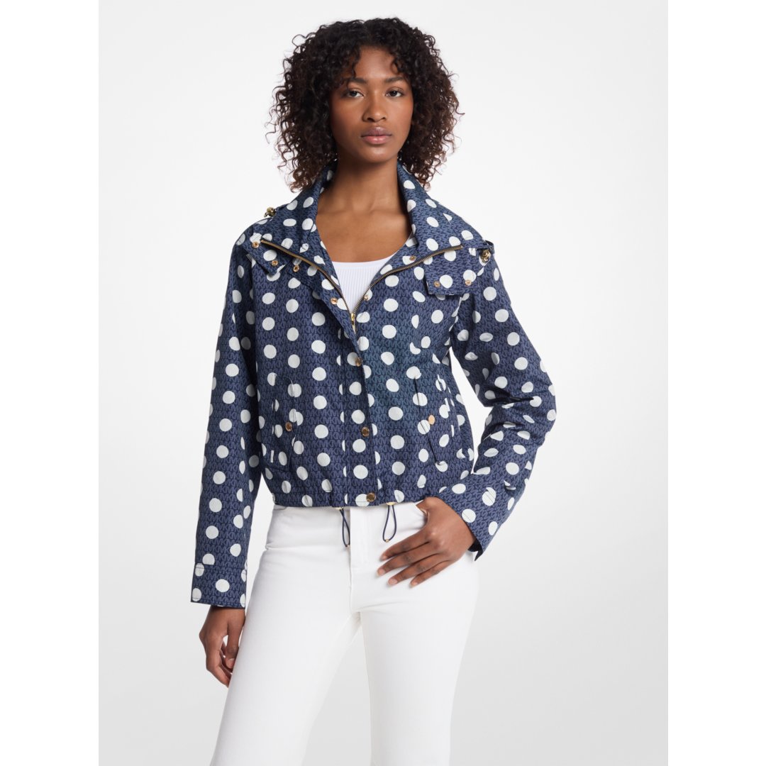 Michael Kors Polka Dot Signature Logo Cir Jacket MIDNIGHTBLUE