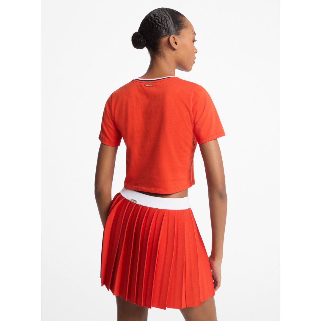 Michael Kors Embellished Cotton Baby Tee RED CLAY