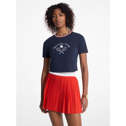 Michael Kors Embellished Cotton Baby Tee MIDNIGHTBLUE
