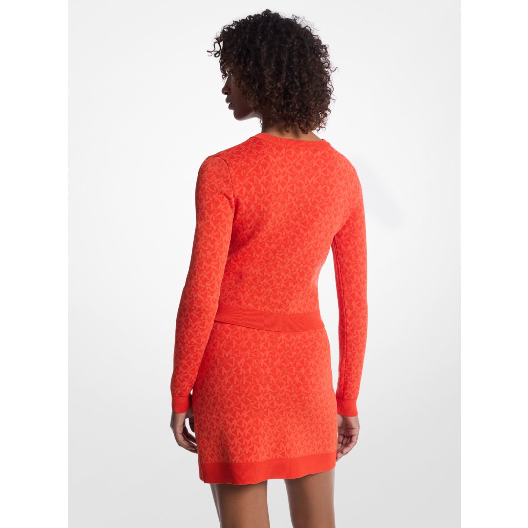 Michael Kors Logo Jacquard Cropped Jacket RED CLAY