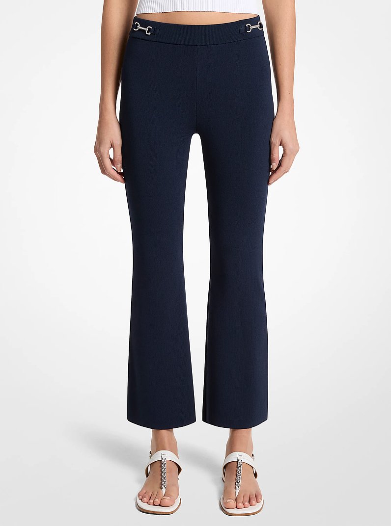Michael Kors Stretch Knit Cropped Leggings MIDNIGHTBLUE