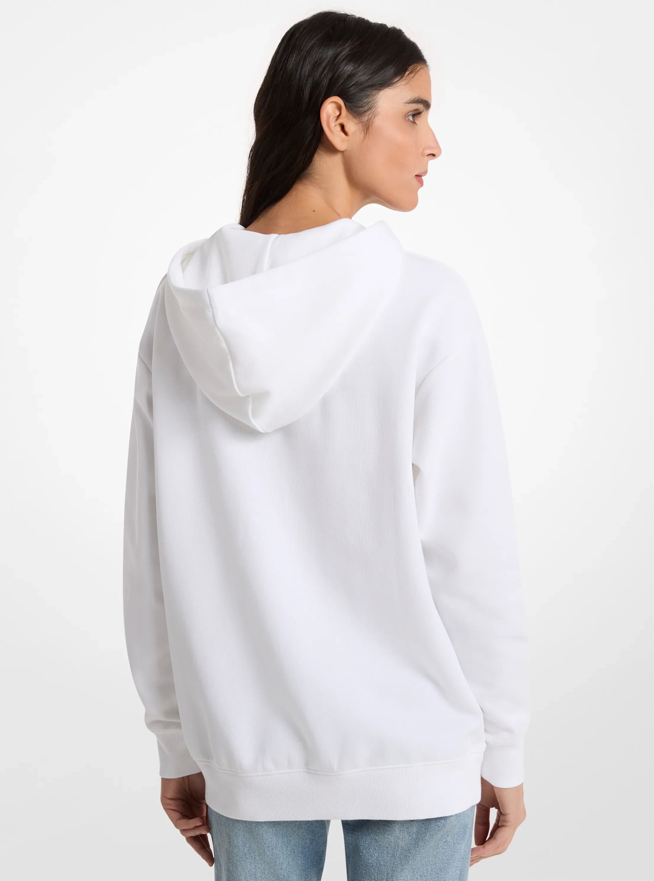 Michael Kors PRIDE Logo Cotton Blend Hoodie WHITE