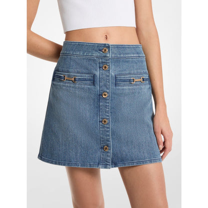 Michael Kors Carson Denim Mini Skirt DUSK BLUE WASH