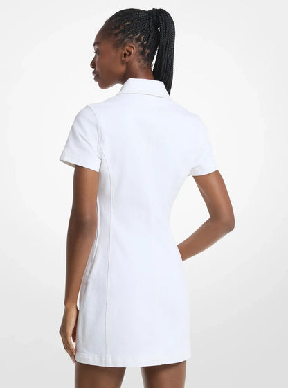 Michael Kors Carson Denim Mini Dress OPTIC WHITE