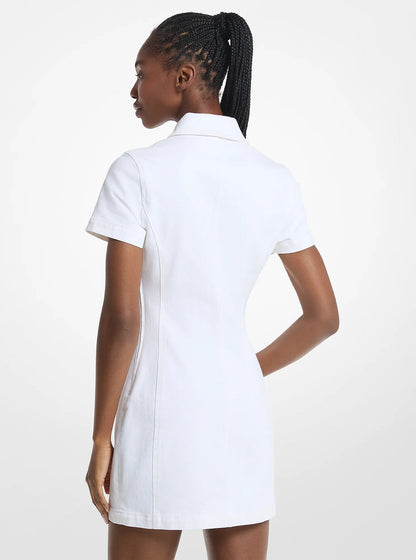 Michael Kors Carson Denim Mini Dress OPTIC WHITE