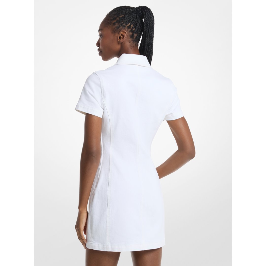 Michael Kors Carson Denim Mini Dress OPTIC WHITE