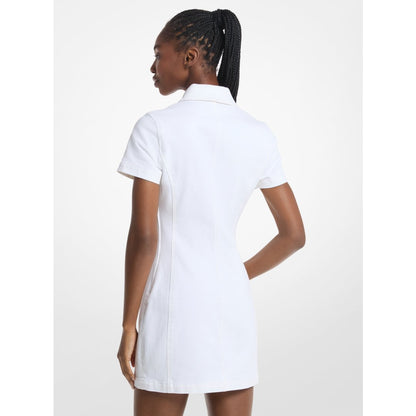 Michael Kors Carson Denim Mini Dress OPTIC WHITE