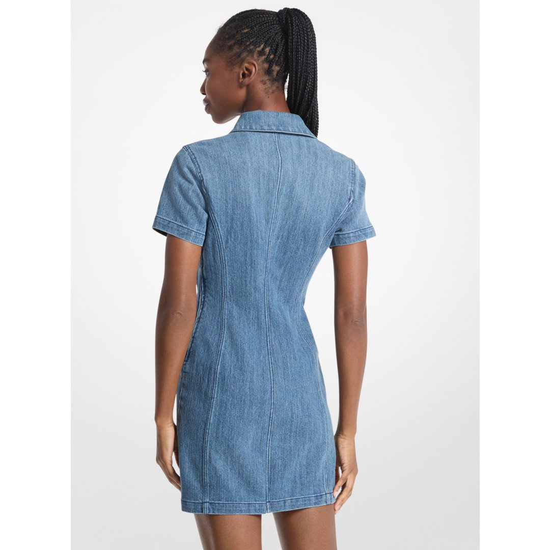 Michael Kors Carson Denim Mini Dress DUSK BLUE WASH