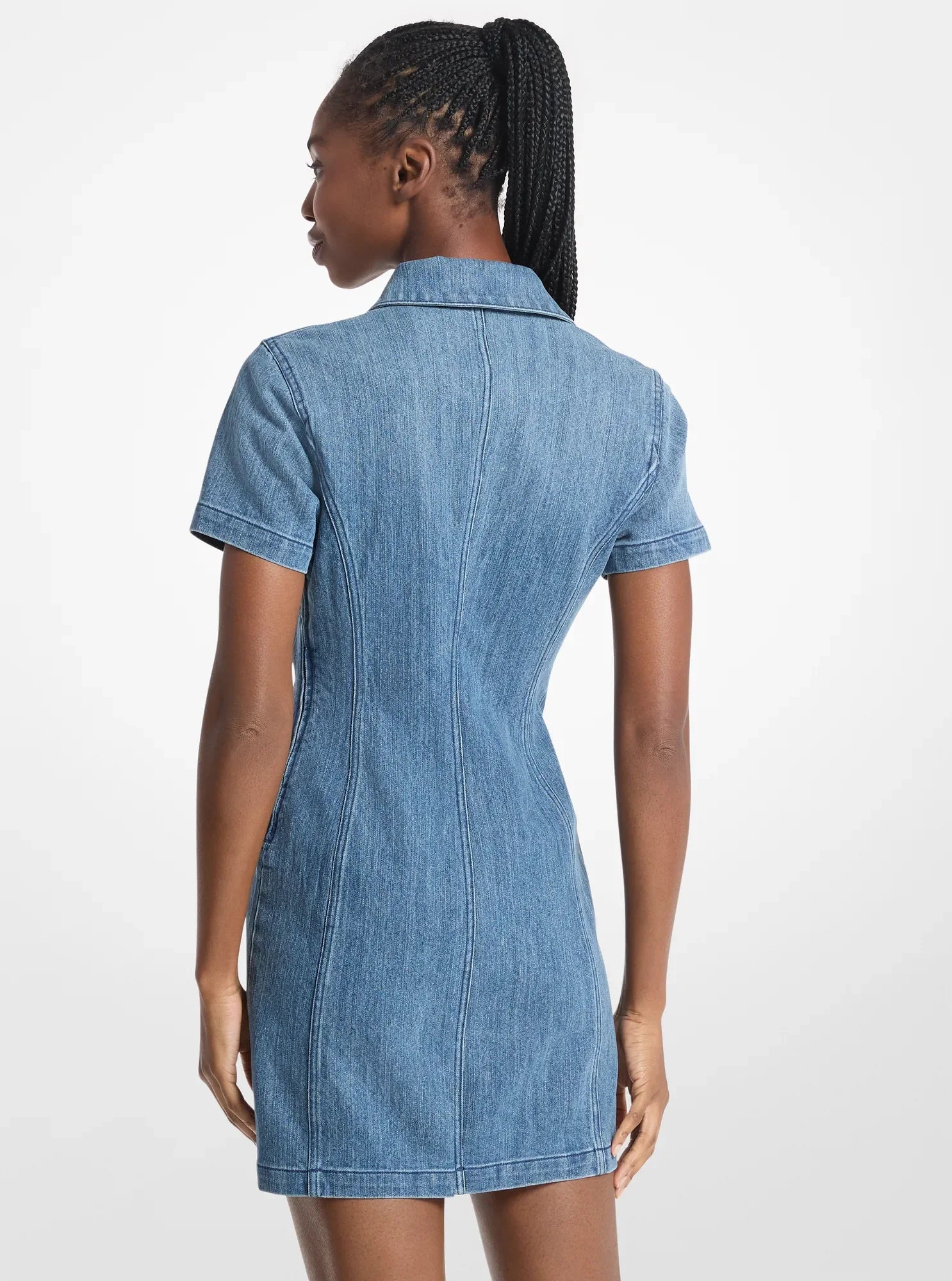 Michael Kors Carson Denim Mini Dress DUSK BLUE WASH