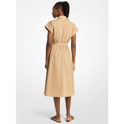 Michael Kors Cotton Poplin Midi Dress KHAKI
