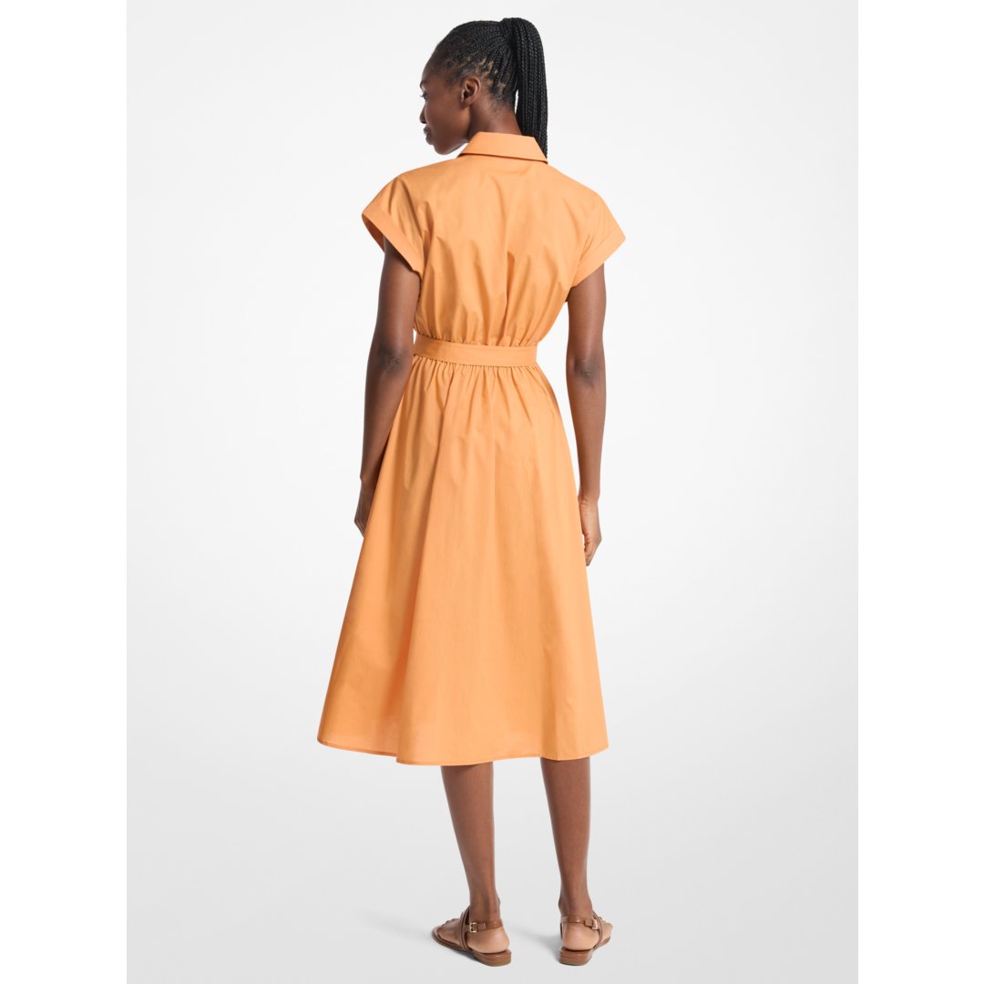 Michael Kors Cotton Poplin Midi Dress RADIANT ORANGE