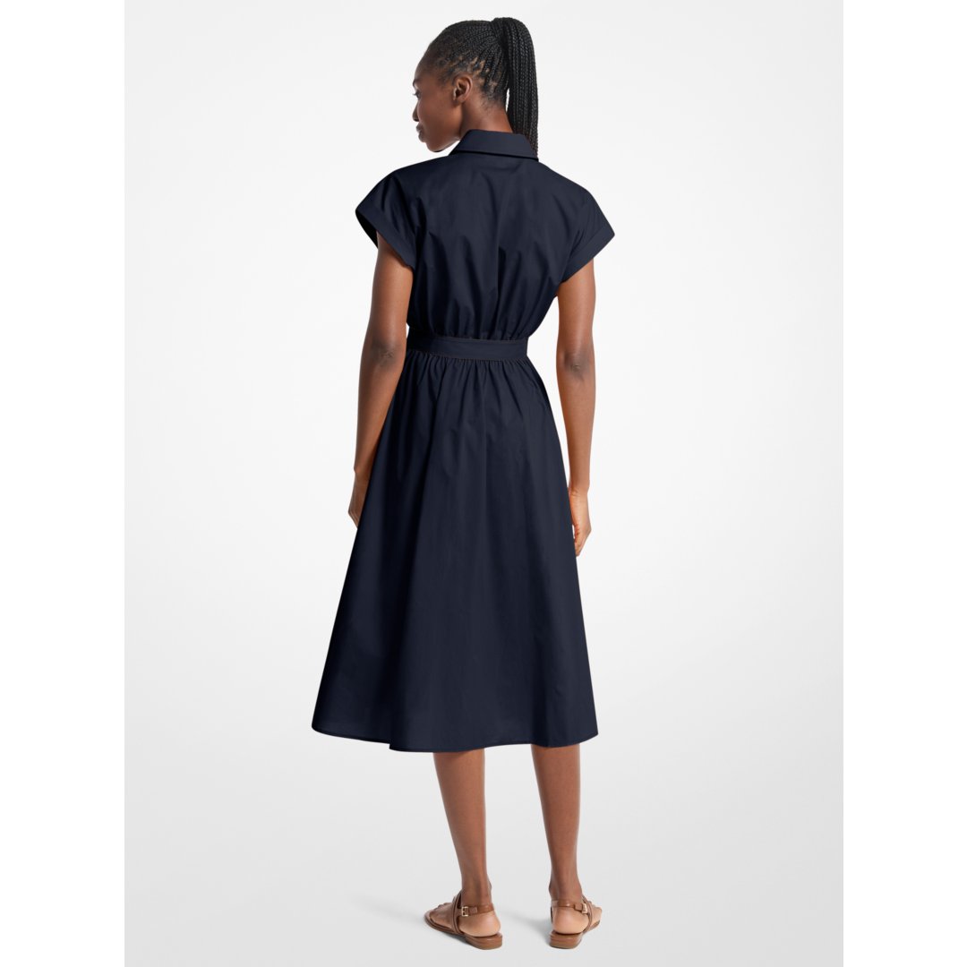 Michael Kors Cotton Poplin Midi Dress MIDNIGHTBLUE