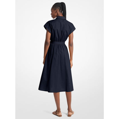Michael Kors Cotton Poplin Midi Dress MIDNIGHTBLUE