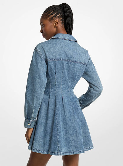 Michael Kors Denim Shirt Dress DUSK BLUE WASH