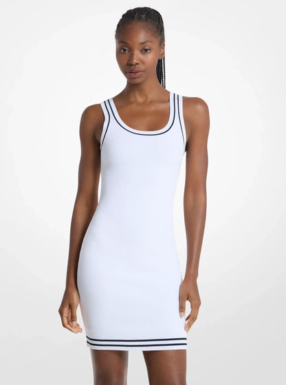 Michael Kors Textured Knit Mini Dress WHITE